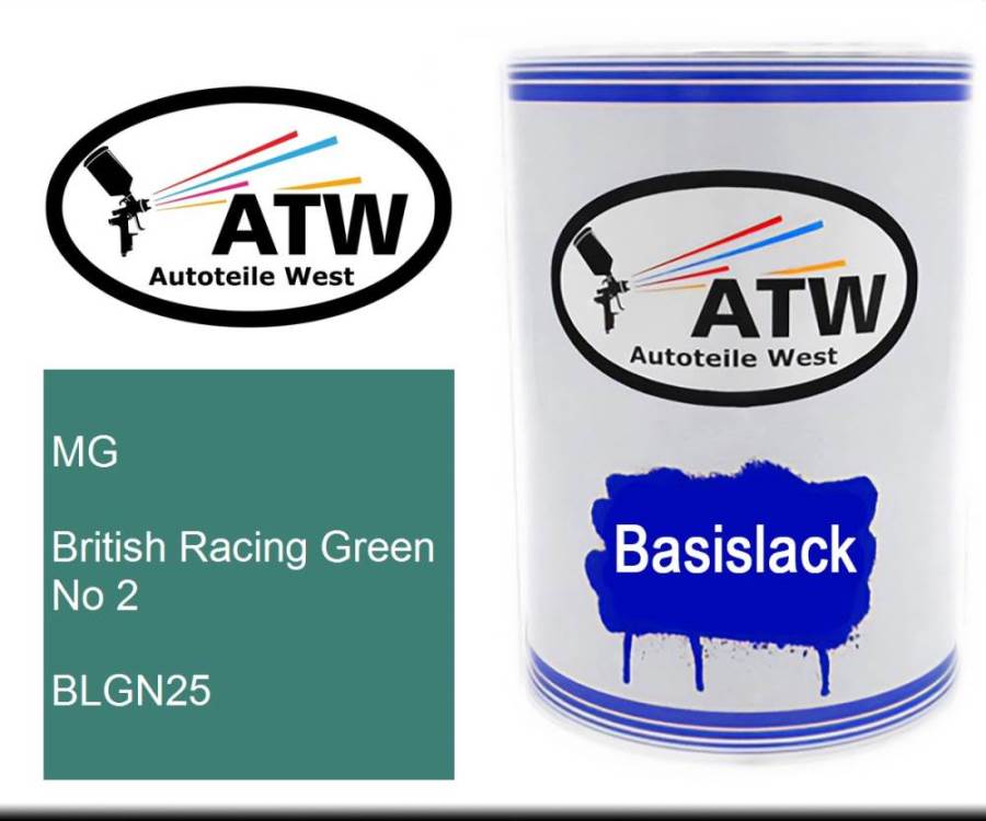 MG, British Racing Green No 2, BLGN25: 500ml Lackdose, von ATW Autoteile West.